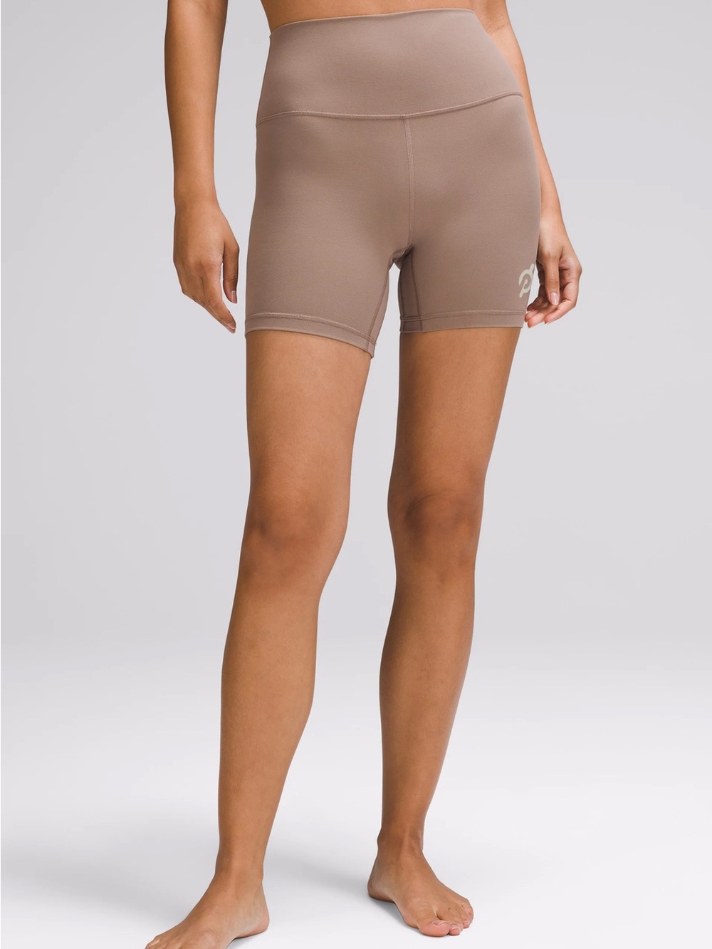 lululemon athletica biker shorts in Taupe